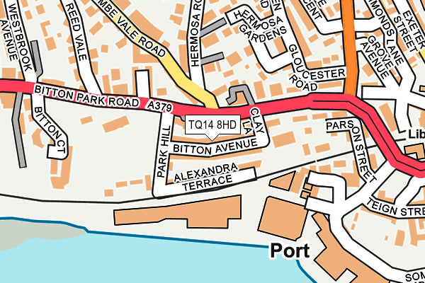 TQ14 8HD map - OS OpenMap – Local (Ordnance Survey) TQ14 8HD map - OS OpenMap – Local (Ordnance Survey)