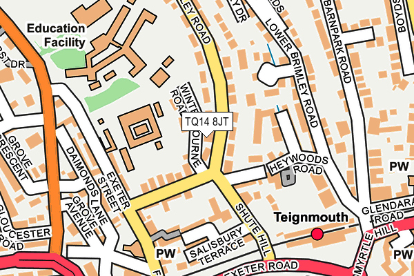 TQ14 8JT map - OS OpenMap – Local (Ordnance Survey) TQ14 8JT map - OS OpenMap – Local (Ordnance Survey)