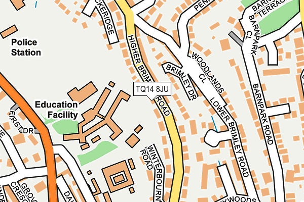 TQ14 8JU map - OS OpenMap – Local (Ordnance Survey) TQ14 8JU map - OS OpenMap – Local (Ordnance Survey)
