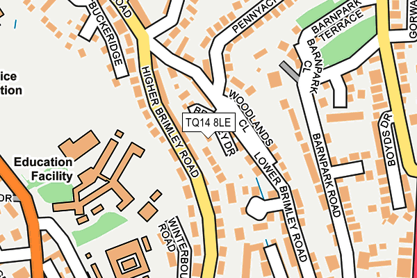 TQ14 8LE map - OS OpenMap – Local (Ordnance Survey) TQ14 8LE map - OS OpenMap – Local (Ordnance Survey)
