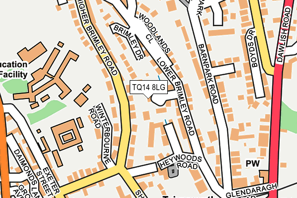 TQ14 8LG map - OS OpenMap – Local (Ordnance Survey) TQ14 8LG map - OS OpenMap – Local (Ordnance Survey)