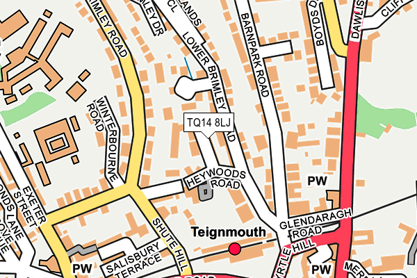 TQ14 8LJ map - OS OpenMap – Local (Ordnance Survey) TQ14 8LJ map - OS OpenMap – Local (Ordnance Survey)