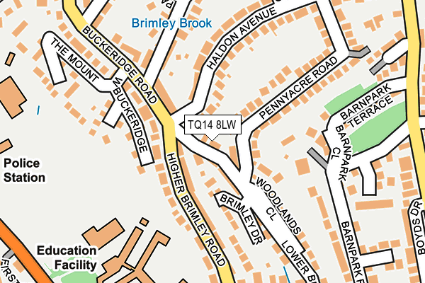 TQ14 8LW map - OS OpenMap – Local (Ordnance Survey) TQ14 8LW map - OS OpenMap – Local (Ordnance Survey)