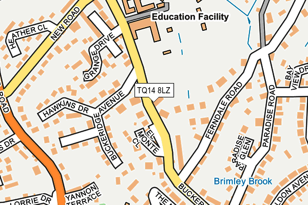 TQ14 8LZ map - OS OpenMap – Local (Ordnance Survey) TQ14 8LZ map - OS OpenMap – Local (Ordnance Survey)