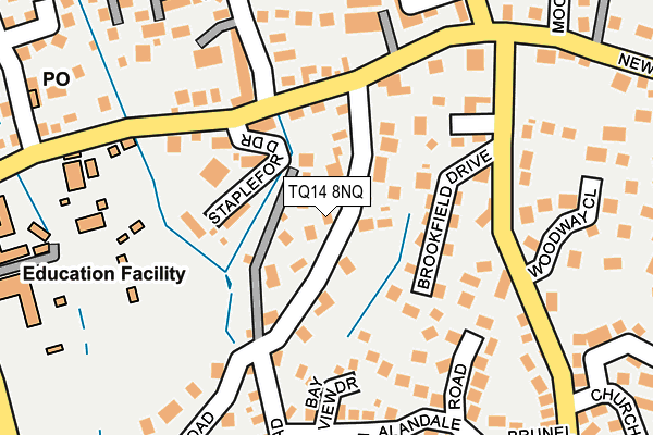 TQ14 8NQ map - OS OpenMap – Local (Ordnance Survey) TQ14 8NQ map - OS OpenMap – Local (Ordnance Survey)