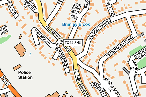 TQ14 8NU map - OS OpenMap – Local (Ordnance Survey)