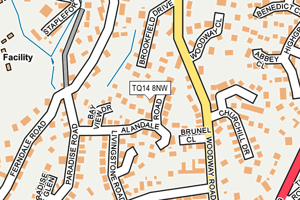 TQ14 8NW map - OS OpenMap – Local (Ordnance Survey) TQ14 8NW map - OS OpenMap – Local (Ordnance Survey)