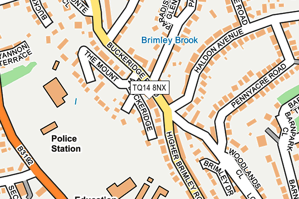 TQ14 8NX map - OS OpenMap – Local (Ordnance Survey) TQ14 8NX map - OS OpenMap – Local (Ordnance Survey)