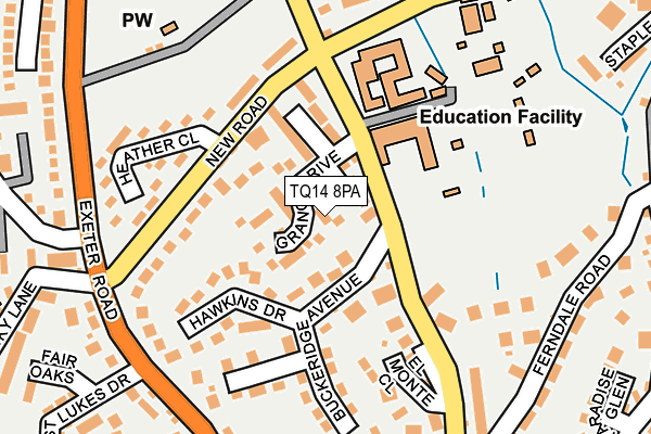 TQ14 8PA map - OS OpenMap – Local (Ordnance Survey) TQ14 8PA map - OS OpenMap – Local (Ordnance Survey)
