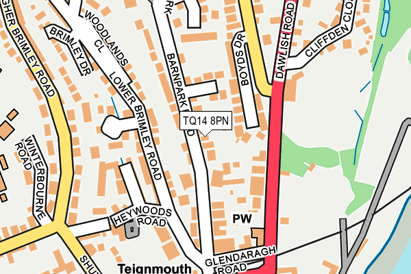 TQ14 8PN map - OS OpenMap – Local (Ordnance Survey) TQ14 8PN map - OS OpenMap – Local (Ordnance Survey)
