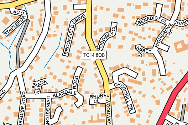 TQ14 8QB map - OS OpenMap – Local (Ordnance Survey) TQ14 8QB map - OS OpenMap – Local (Ordnance Survey)