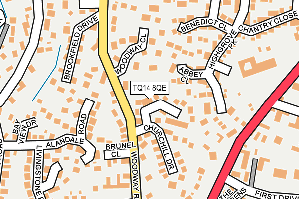 TQ14 8QE map - OS OpenMap – Local (Ordnance Survey) TQ14 8QE map - OS OpenMap – Local (Ordnance Survey)
