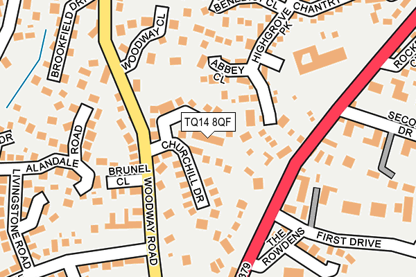 TQ14 8QF map - OS OpenMap – Local (Ordnance Survey) TQ14 8QF map - OS OpenMap – Local (Ordnance Survey)