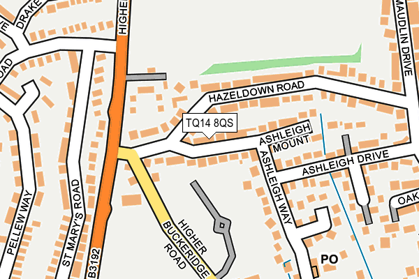 TQ14 8QS map - OS OpenMap – Local (Ordnance Survey) TQ14 8QS map - OS OpenMap – Local (Ordnance Survey)