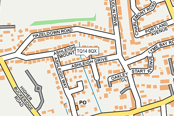 TQ14 8QX map - OS OpenMap – Local (Ordnance Survey) TQ14 8QX map - OS OpenMap – Local (Ordnance Survey)