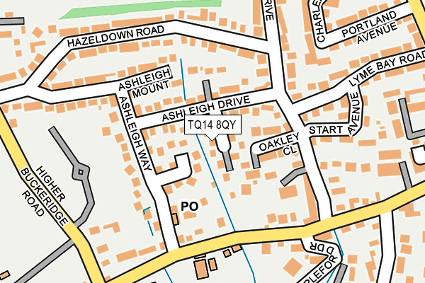 TQ14 8QY map - OS OpenMap – Local (Ordnance Survey) TQ14 8QY map - OS OpenMap – Local (Ordnance Survey)