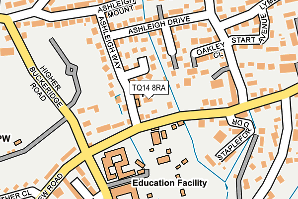 TQ14 8RA map - OS OpenMap – Local (Ordnance Survey) TQ14 8RA map - OS OpenMap – Local (Ordnance Survey)