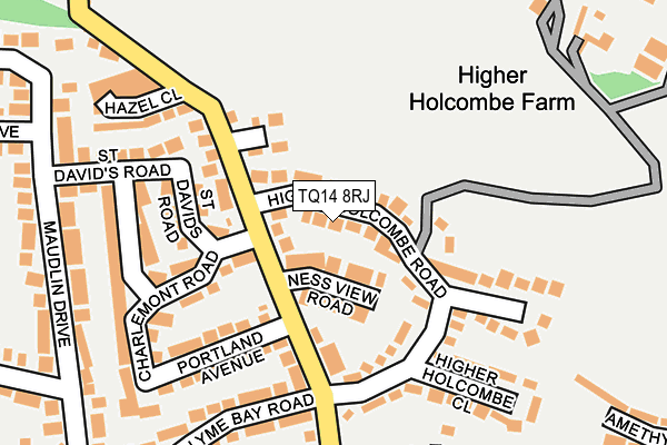 TQ14 8RJ map - OS OpenMap – Local (Ordnance Survey)