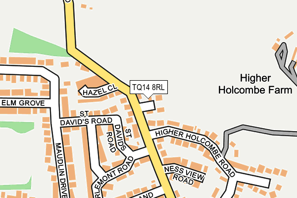 TQ14 8RL map - OS OpenMap – Local (Ordnance Survey) TQ14 8RL map - OS OpenMap – Local (Ordnance Survey)
