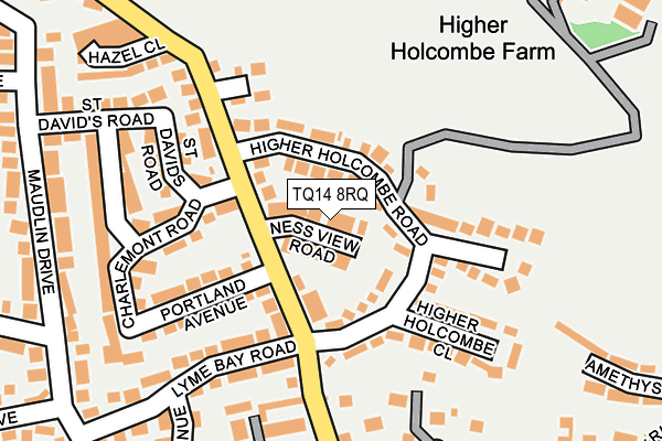 TQ14 8RQ map - OS OpenMap – Local (Ordnance Survey) TQ14 8RQ map - OS OpenMap – Local (Ordnance Survey)