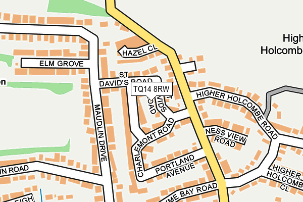 TQ14 8RW map - OS OpenMap – Local (Ordnance Survey) TQ14 8RW map - OS OpenMap – Local (Ordnance Survey)