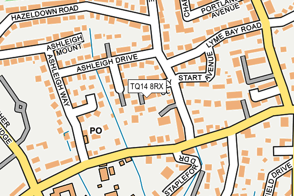 TQ14 8RX map - OS OpenMap – Local (Ordnance Survey) TQ14 8RX map - OS OpenMap – Local (Ordnance Survey)