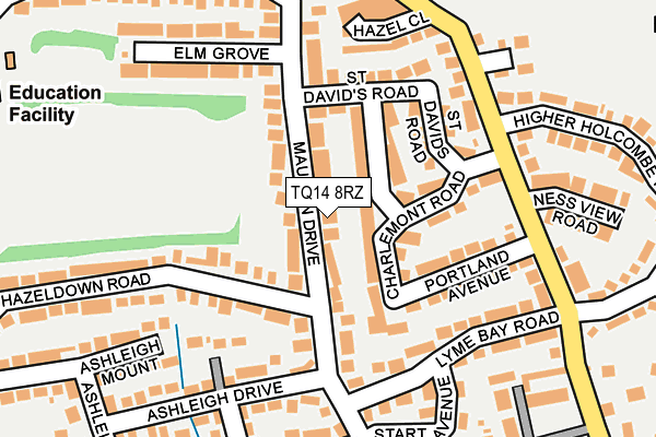 TQ14 8RZ map - OS OpenMap – Local (Ordnance Survey)