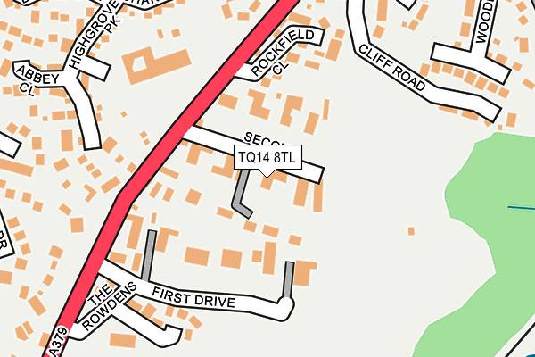 TQ14 8TL map - OS OpenMap – Local (Ordnance Survey) TQ14 8TL map - OS OpenMap – Local (Ordnance Survey)
