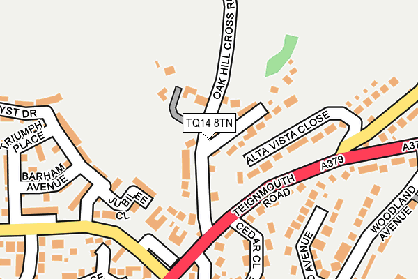 TQ14 8TN map - OS OpenMap – Local (Ordnance Survey) TQ14 8TN map - OS OpenMap – Local (Ordnance Survey)
