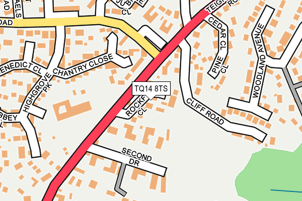 TQ14 8TS map - OS OpenMap – Local (Ordnance Survey) TQ14 8TS map - OS OpenMap – Local (Ordnance Survey)
