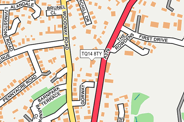 TQ14 8TY map - OS OpenMap – Local (Ordnance Survey) TQ14 8TY map - OS OpenMap – Local (Ordnance Survey)