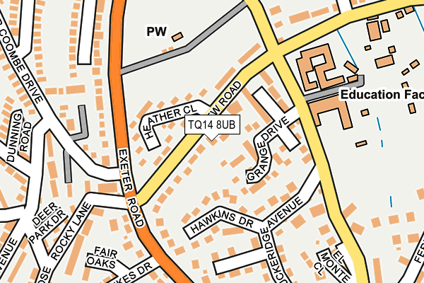 TQ14 8UB map - OS OpenMap – Local (Ordnance Survey) TQ14 8UB map - OS OpenMap – Local (Ordnance Survey)
