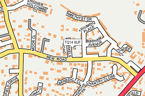 TQ14 8UF map - OS OpenMap – Local (Ordnance Survey) TQ14 8UF map - OS OpenMap – Local (Ordnance Survey)
