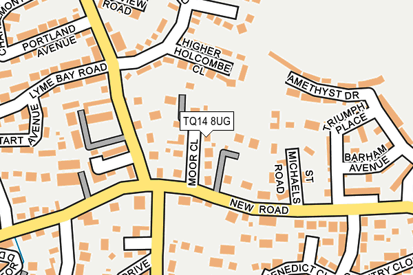 TQ14 8UG map - OS OpenMap – Local (Ordnance Survey) TQ14 8UG map - OS OpenMap – Local (Ordnance Survey)