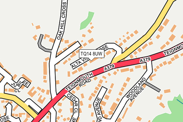 TQ14 8UW map - OS OpenMap – Local (Ordnance Survey) TQ14 8UW map - OS OpenMap – Local (Ordnance Survey)