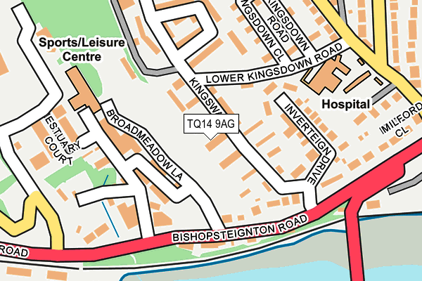 TQ14 9AG map - OS OpenMap – Local (Ordnance Survey) TQ14 9AG map - OS OpenMap – Local (Ordnance Survey)