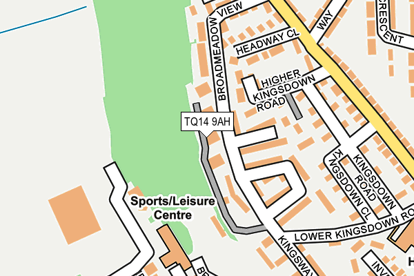TQ14 9AH map - OS OpenMap – Local (Ordnance Survey) TQ14 9AH map - OS OpenMap – Local (Ordnance Survey)