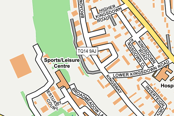 TQ14 9AJ map - OS OpenMap – Local (Ordnance Survey)