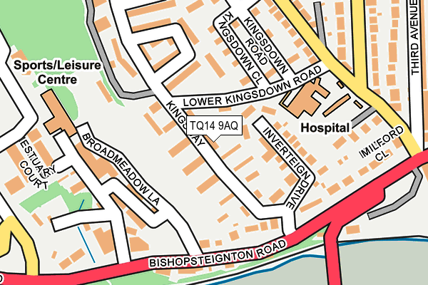 TQ14 9AQ map - OS OpenMap – Local (Ordnance Survey) TQ14 9AQ map - OS OpenMap – Local (Ordnance Survey)