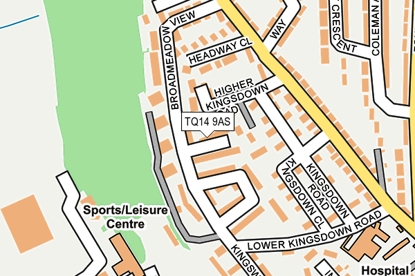 TQ14 9AS map - OS OpenMap – Local (Ordnance Survey) TQ14 9AS map - OS OpenMap – Local (Ordnance Survey)