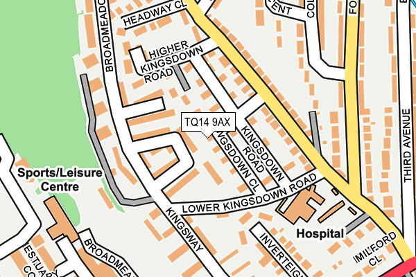 TQ14 9AX map - OS OpenMap – Local (Ordnance Survey) TQ14 9AX map - OS OpenMap – Local (Ordnance Survey)