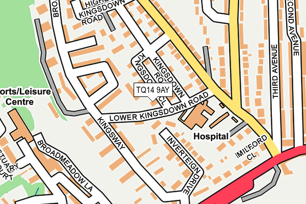 TQ14 9AY map - OS OpenMap – Local (Ordnance Survey) TQ14 9AY map - OS OpenMap – Local (Ordnance Survey)