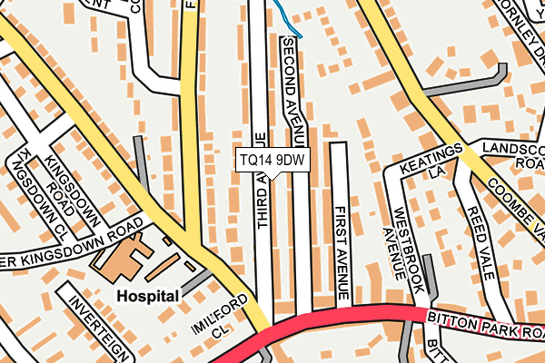 TQ14 9DW map - OS OpenMap – Local (Ordnance Survey) TQ14 9DW map - OS OpenMap – Local (Ordnance Survey)