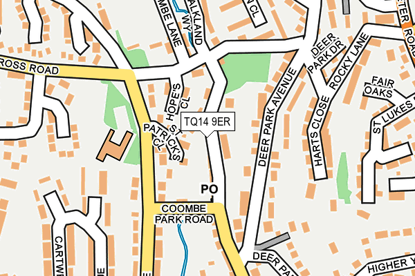 TQ14 9ER map - OS OpenMap – Local (Ordnance Survey) TQ14 9ER map - OS OpenMap – Local (Ordnance Survey)