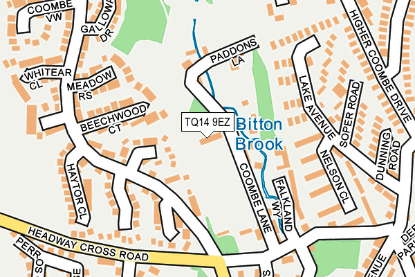 TQ14 9EZ map - OS OpenMap – Local (Ordnance Survey)