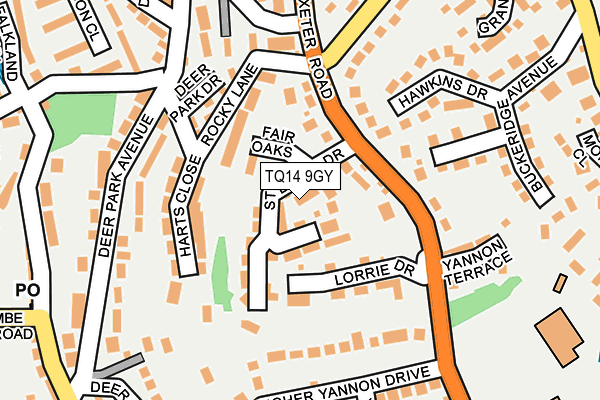 TQ14 9GY map - OS OpenMap – Local (Ordnance Survey) TQ14 9GY map - OS OpenMap – Local (Ordnance Survey)