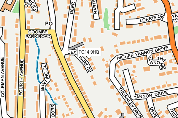 TQ14 9HQ map - OS OpenMap – Local (Ordnance Survey) TQ14 9HQ map - OS OpenMap – Local (Ordnance Survey)