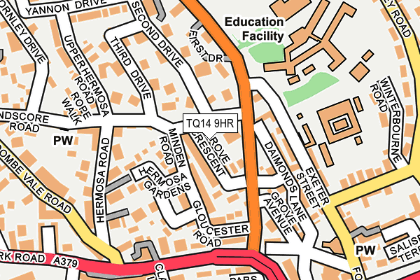 TQ14 9HR map - OS OpenMap – Local (Ordnance Survey) TQ14 9HR map - OS OpenMap – Local (Ordnance Survey)