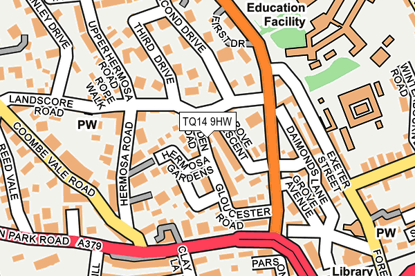 TQ14 9HW map - OS OpenMap – Local (Ordnance Survey) TQ14 9HW map - OS OpenMap – Local (Ordnance Survey)