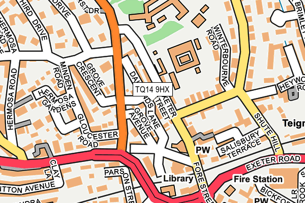 TQ14 9HX map - OS OpenMap – Local (Ordnance Survey)